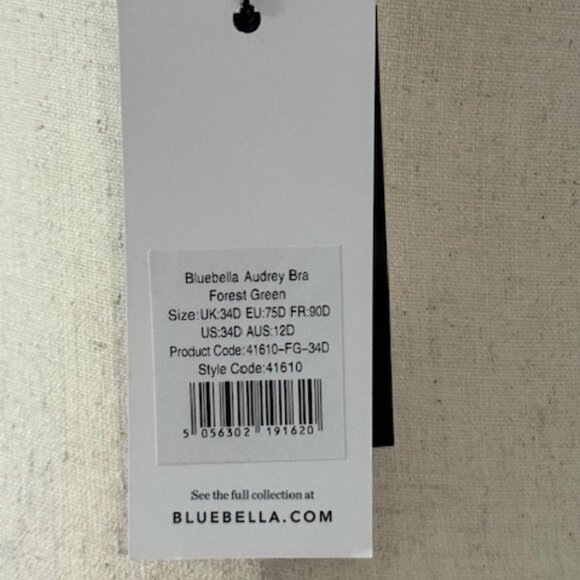 Bluebella Audrey Sheer Lace Non Padded Balcony Underwired Bra In Green 34D NWT - Picture 11 of 15